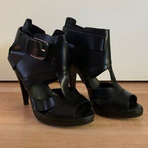 ALDO Shoes Sandal Heel w/ Buckle (Black, EU 39 / US 8.5)